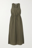 Thumbnail for your product : Brunello Cucinelli Bead-embellished Cotton-blend Poplin Maxi Dress - Army green