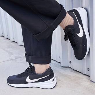 nike waffle one black on feet