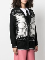 Thumbnail for your product : RED Valentino Patterned Intarsia-Knit Cardigan