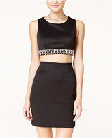 Thumbnail for your product : Teeze Me Juniors' Embellished Cropped Bodycon Dress