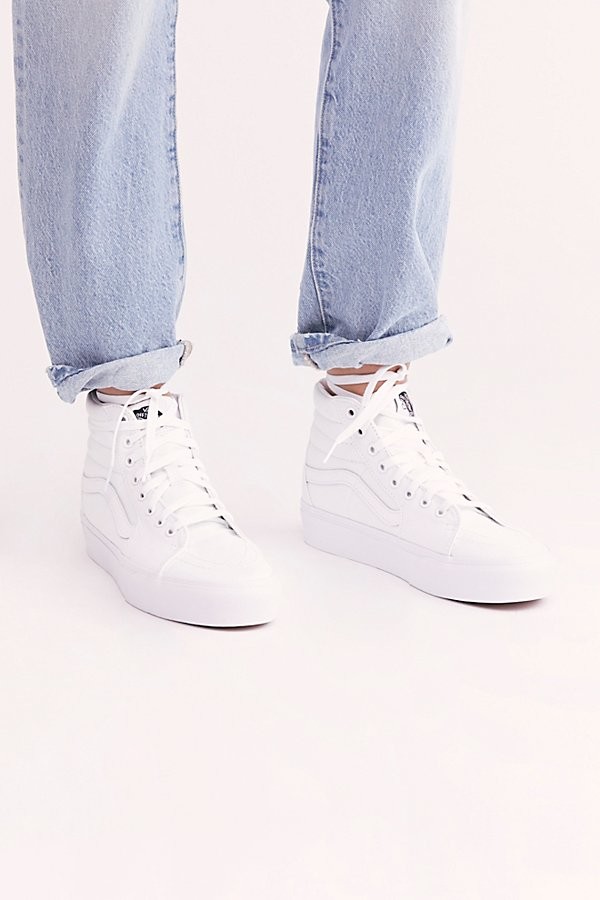 vans white platform sneakers