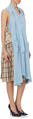 Balenciaga Women's Checked Draped-Waist Twill Skirt