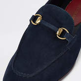 Thumbnail for your product : River Island Navy faux suede snaffle loafer