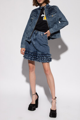 stand collar denim jacket