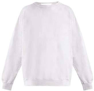 Audrey Louise Reynolds - Round Neck Cotton Jersey Sweatshirt - Womens - Light Grey
