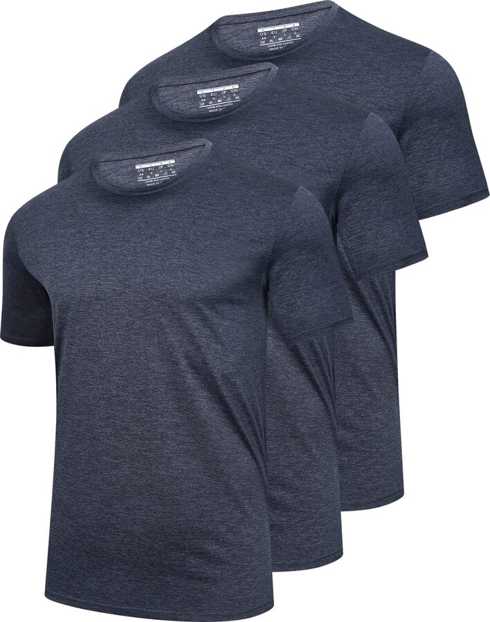EKLENTSON Mens Black Shirts 3 Pack Casual Crew Neck T Shirt Going Out