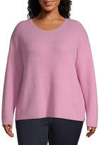 PINK ROSE Juniors Mossy Crew Neck Pullover Sweater