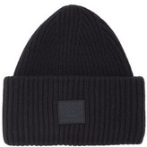 Thumbnail for your product : Acne Studios Pansy N Face Ribbed-knit Wool Beanie Hat - Black