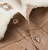 Thumbnail for your product : Brunello Cucinelli Shearling Trucker Jacket - Men - Sand