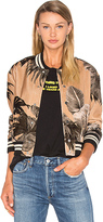 Thumbnail for your product : Off-White Banana Leaf Varsity Jacket in Tan