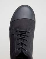 Thumbnail for your product : ASOS Lace Up Sneakers In Black With Toe Cap