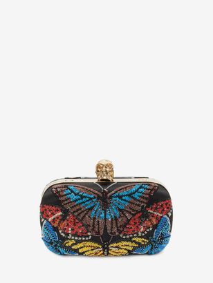 Alexander McQueen Beaded Butterfly Embroidered Classic Chain Clutch