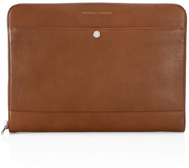brunello cucinelli leather portfolio