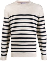 Thumbnail for your product : Brunello Cucinelli Striped Knit Jumper