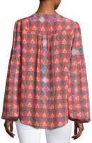 Thumbnail for your product : Tolani Alexa Long-Sleeve Printed Tunic w/ Embroidery