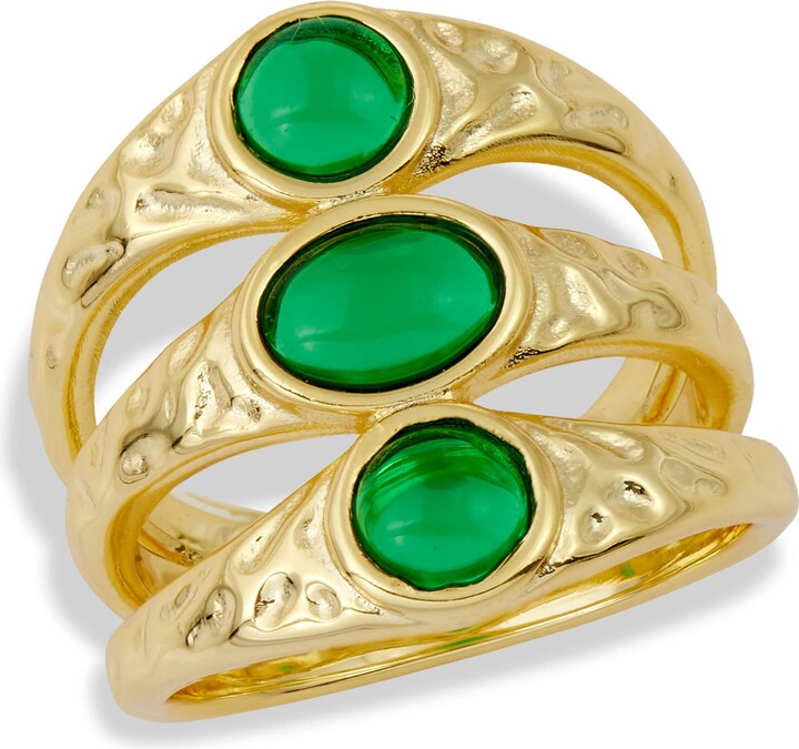 Savvy Cie Triple CZ Split Shank Ring