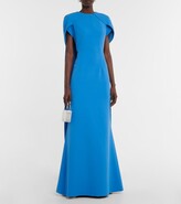 Thumbnail for your product : Safiyaa Ginkgo cape-detail gown