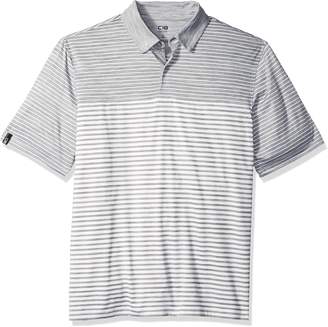 Haggar Men's C18 Heather Stripe Polo Shirt Grey M