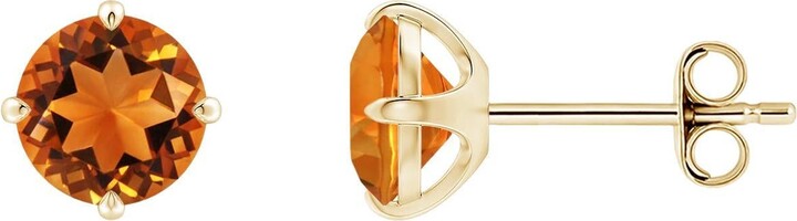 ANGARA INC. Angara Natural Claw-set Round 1.4ct Citrine Solitaire Stud Earrings In 14k Gold
