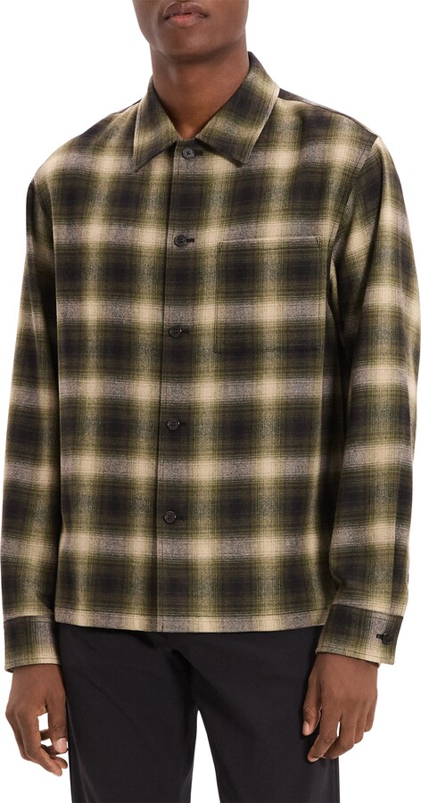 Theory Plaid Button-Up Shirt
