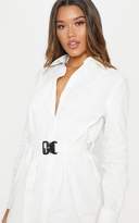 Thumbnail for your product : PrettyLittleThing White Clasp Detail Buckle Cargo Shirt Dress