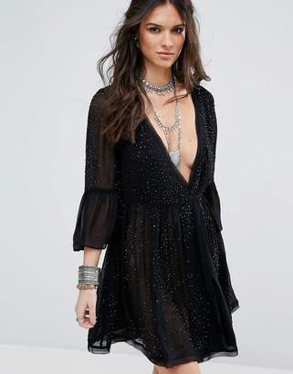 Free People Winter Solstice Embellished Party Dress