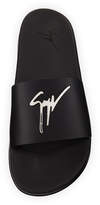 Thumbnail for your product : Giuseppe Zanotti Logo Leather Slide Sandal