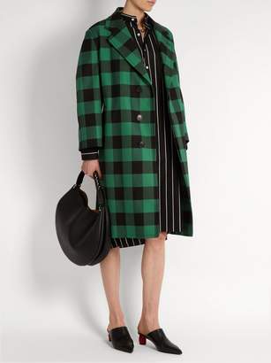 Balenciaga Godfather Checked Oversized Coat - Womens - Green Multi