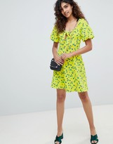 Thumbnail for your product : Asos Tall ASOS DESIGN Tall bubble sleeve tie front skater sundress