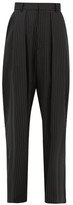 Thumbnail for your product : Edward Crutchley Pleated Pinstripe Wool-twill Wide-leg Trousers - Black
