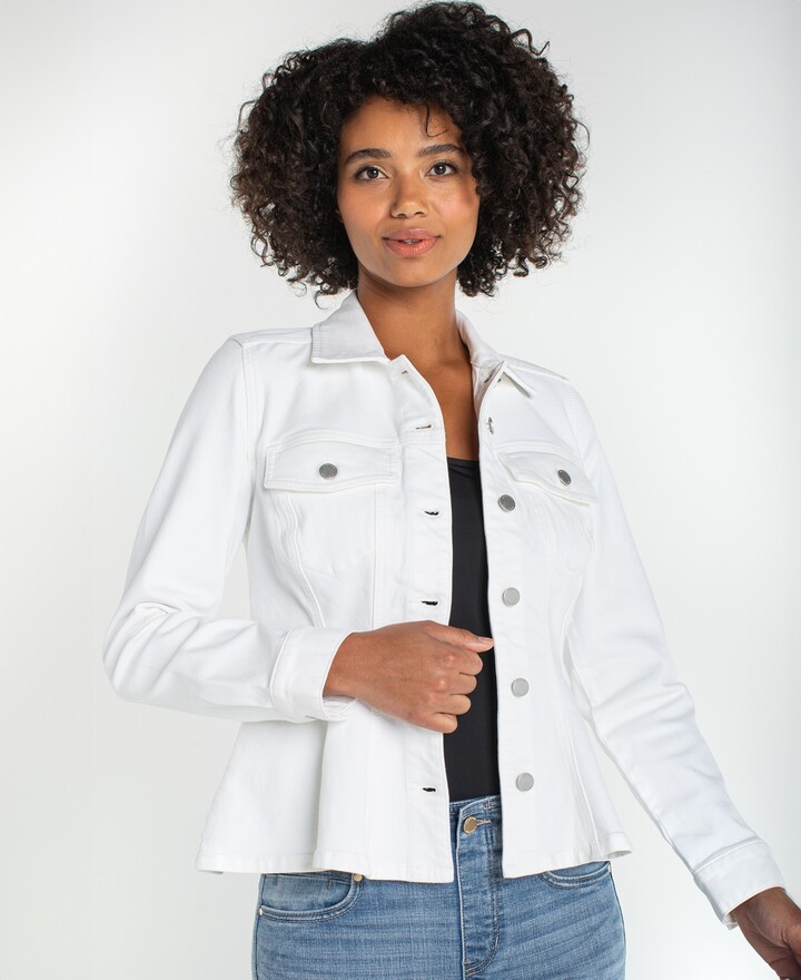 Liverpool Los Angeles Women's Fit and Flare Trucker Denim Collar Jacket