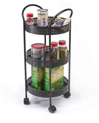 Mind Reader 3 Tier Metal All Purpose Kitchen Cart with Wheels, Black