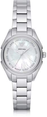 Emporio Armani Stainless Steel Women's Quartz Watch w/Mother of Pearl Signature Dial