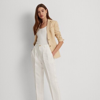 LAUREN Ralph Lauren Linen Cargo Pants Women's 8 White Solid