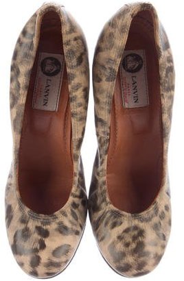 Lanvin Printed Leather Wedges