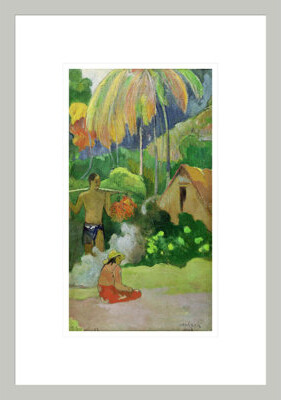 Red Barrel Studio Landscape in Tahiti (Mahana Maa) by Paul Gauguin - Framed Giclee Print