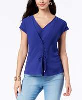 Thumbnail for your product : Thalia Sodi Grommet Lace-Front Top, Created for Macy's
