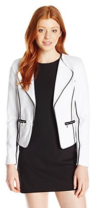 XOXO Women's Zip Pocket Blazer Jacket