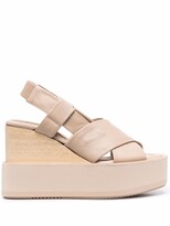 Thumbnail for your product : Paloma Barceló Mao leather wedge sandals