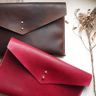 Tori Lo Designs Handmade Leather Envelope Clutch Bag