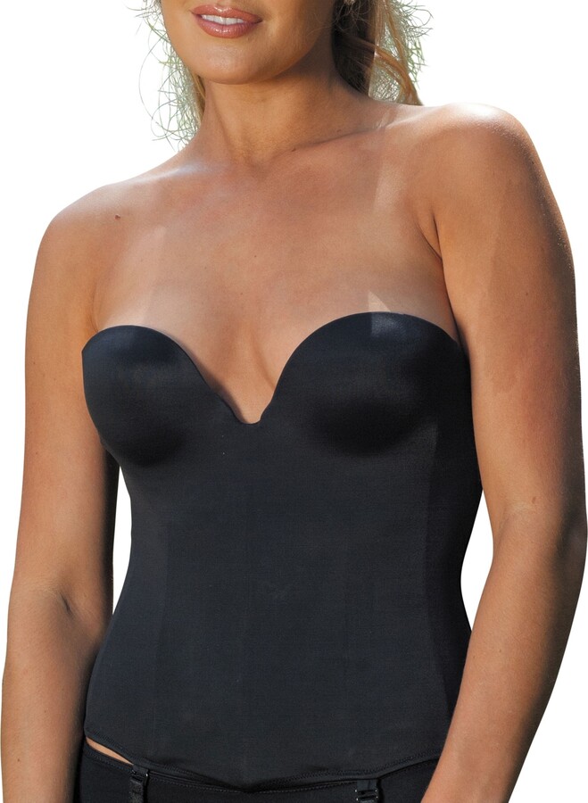 black strapless bustier