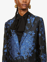 Thumbnail for your product : Valentino Single-breasted floral-embroidered woven coat