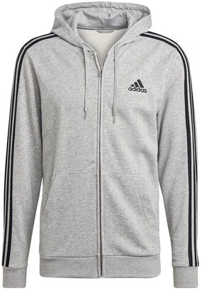 adidas Essentials French Terry 3-Stripes Full-Zip Men's Hoodie - ShopStyle