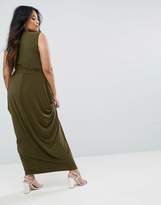 Thumbnail for your product : Club L Plus Waterfall Drape Detail Maxi Dress