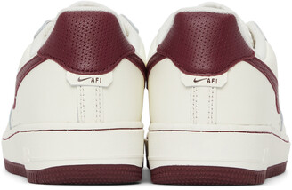 Nike White & Burgundy Air Force 1 '07 Craft Sneakers - ShopStyle