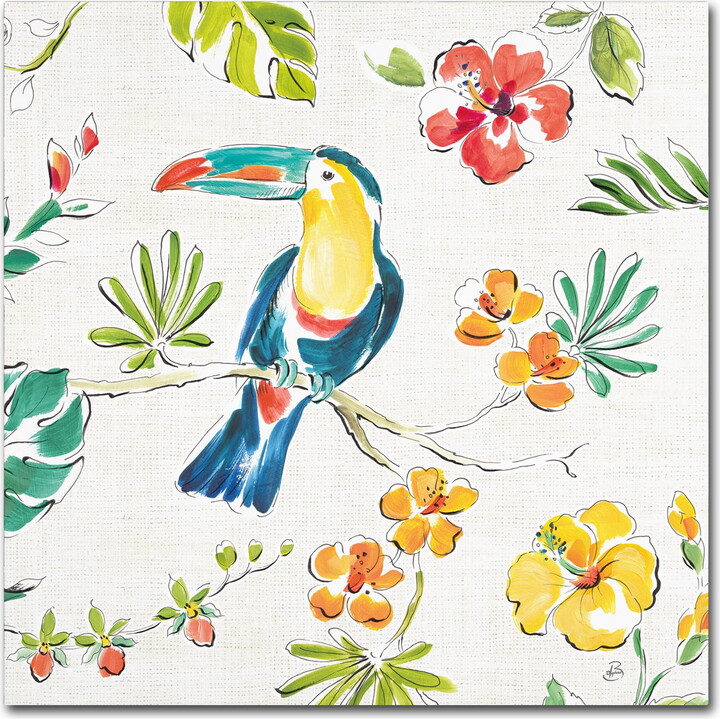 Trademark Fine Art 'Tropical Oasis V White' Canvas Art by Daphne Brissonnet