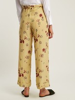 Thumbnail for your product : Valentino Floral-print Silk Crepe De Chine Trousers - Yellow Print