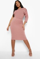 Thumbnail for your product : boohoo Plus Pleated One Shoulder Midi Dress