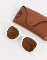 Thumbnail for your product : Ray-Ban 0RB2168 Meteor wayfarer sunglasses in white