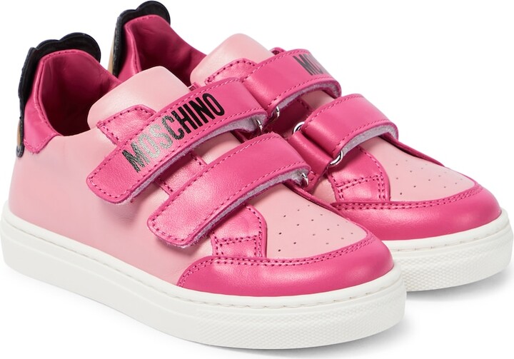 MOSCHINO BAMBINO Teddy Bear leather sneakers